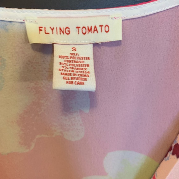Flying Tomato Pink Floral Bodysuit size small - Picture 2 of 3